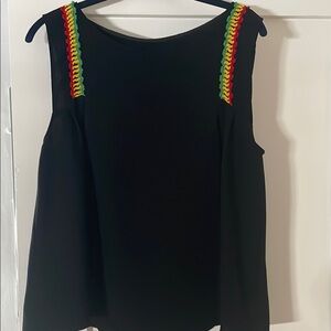 Rachel Comey Black Women's Top with Colorful Trim